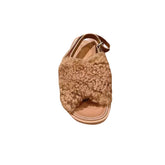 Cross Fur Flat Sandals
